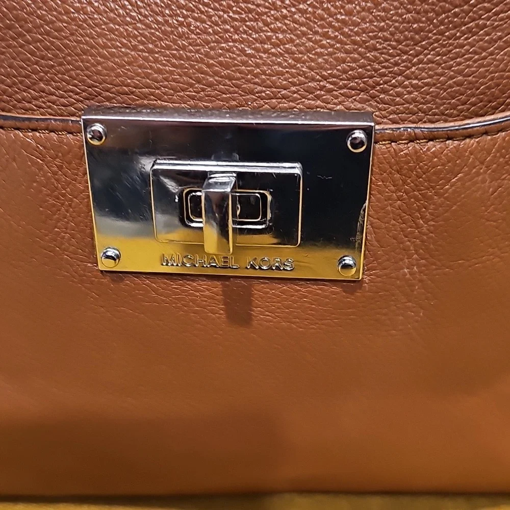 Michael Kors Sloane Leather Hobo Bag In Luggage Brown EUC